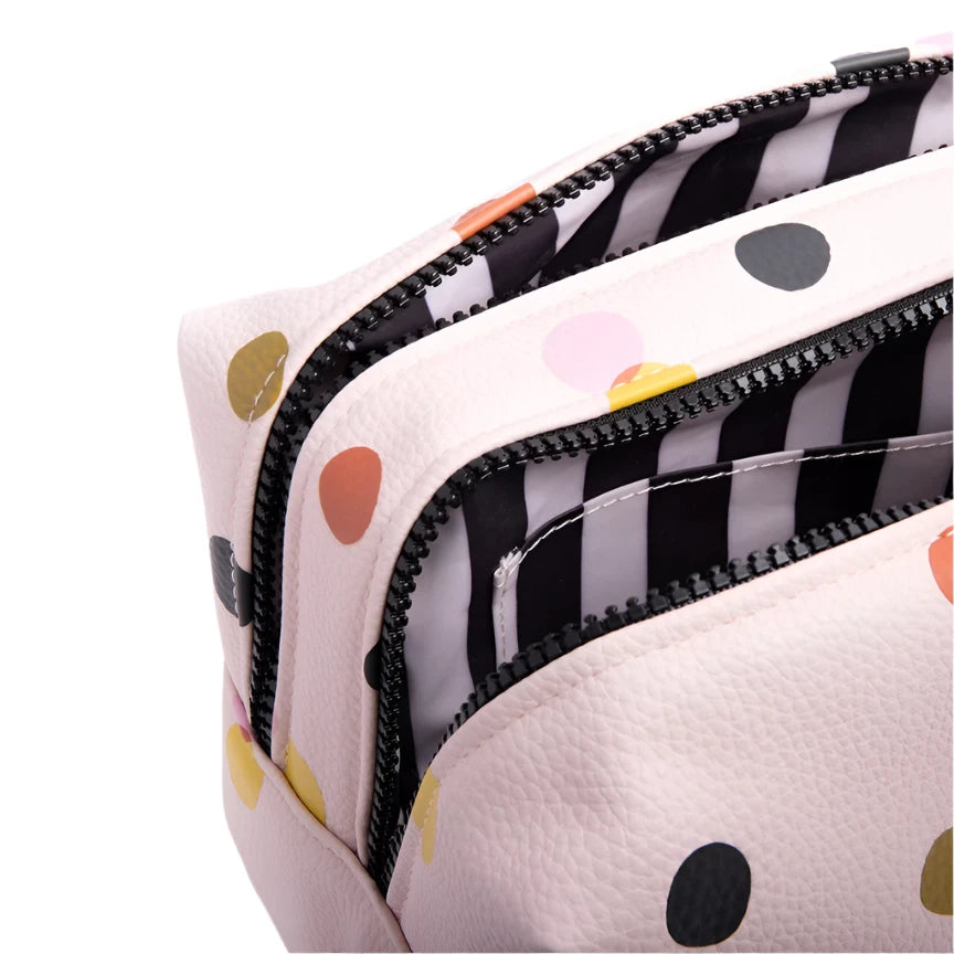 Travel Washbag Large - Pale Pink Dotty