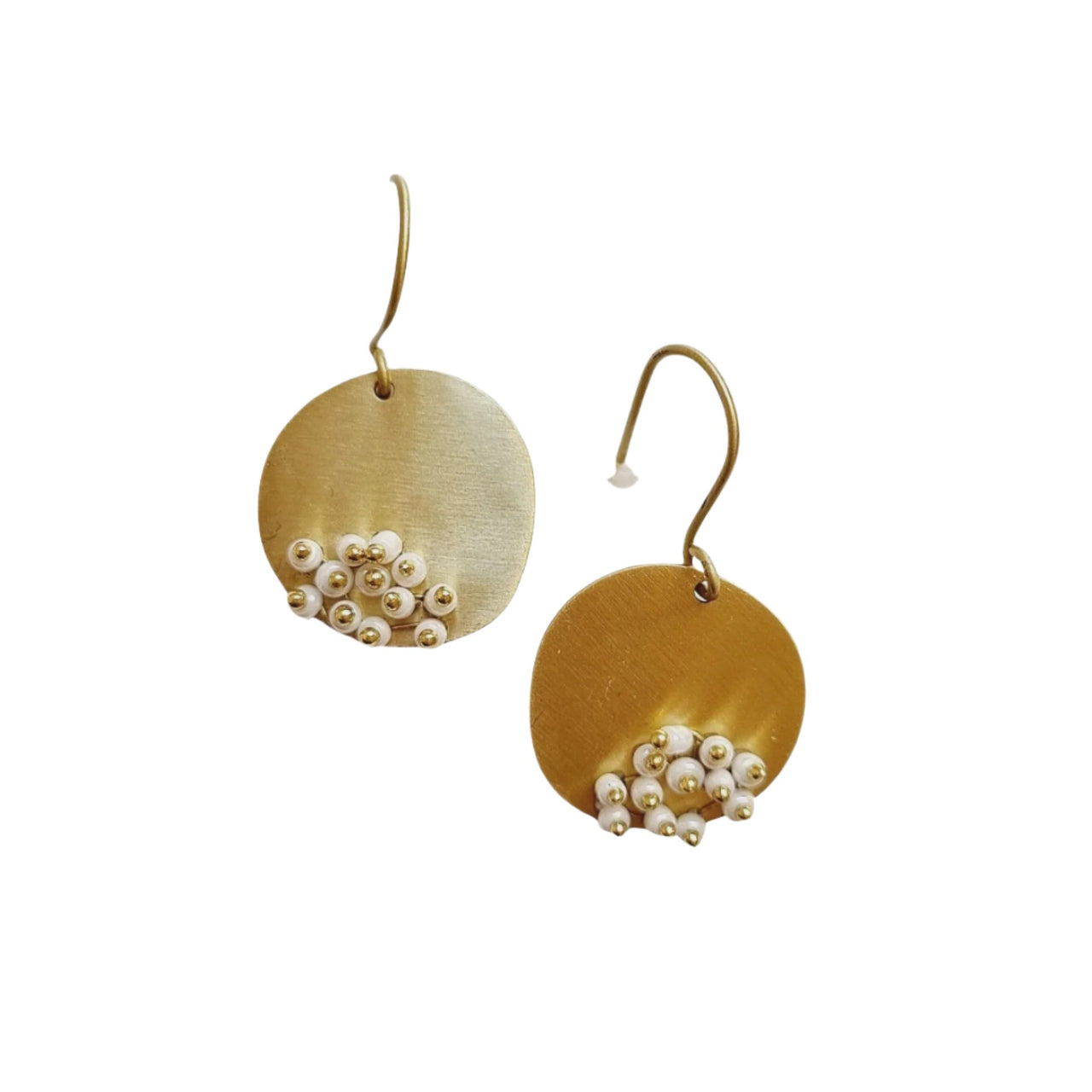 Celestia Brass Drop Earrings - Gold