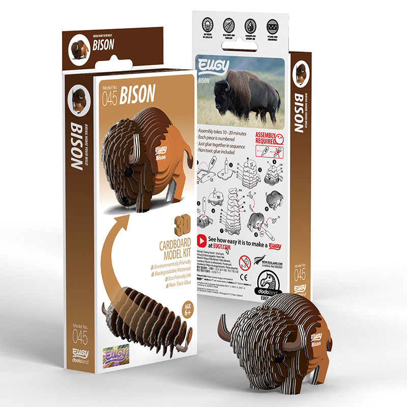 3D Cardboard Model Kit - Bison