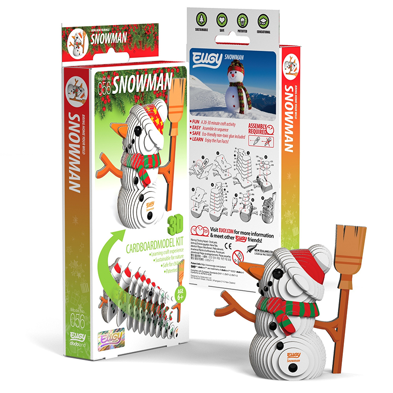 3D Cardboard Model Kit - Snowman