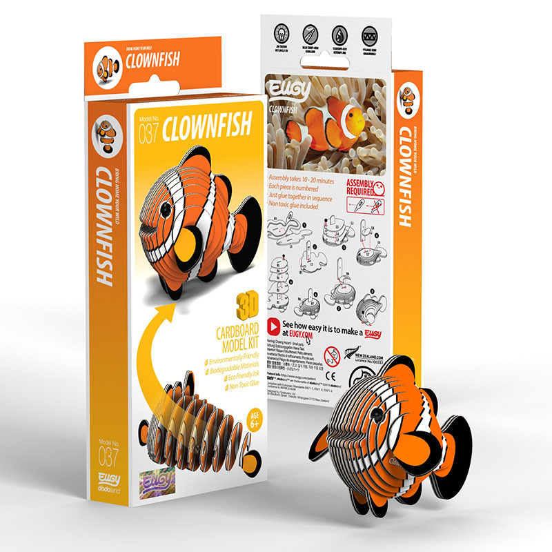 3D Cardboard Model Kit - Clown Fish