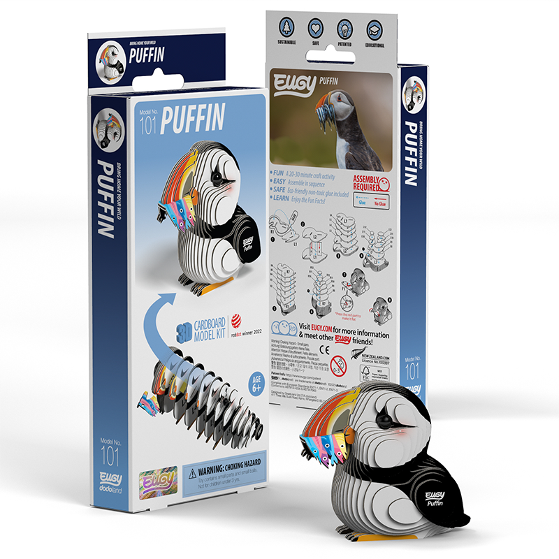 3D Cardboard Model Kit - Puffin