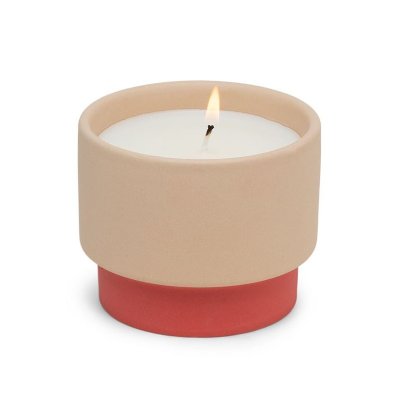 Colour Block Candle 6oz - Red/Tan (Amber & Smoke)