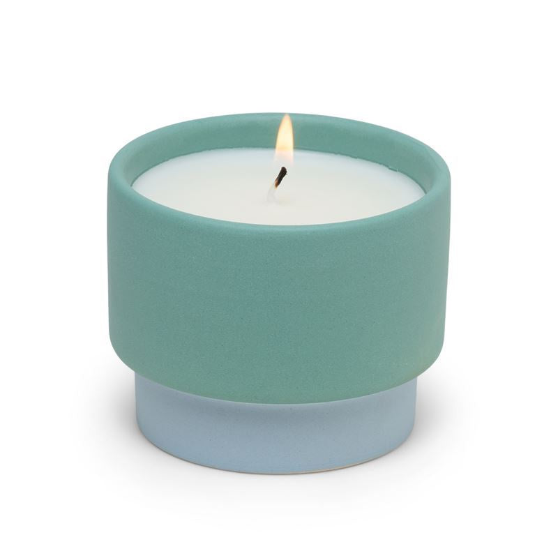 Colour Block Candle 6oz - Green/Blue (Saltwater Suede)