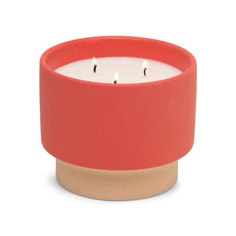 Colour Block Candle 16oz - Red/Tan (Amber & Smoke)