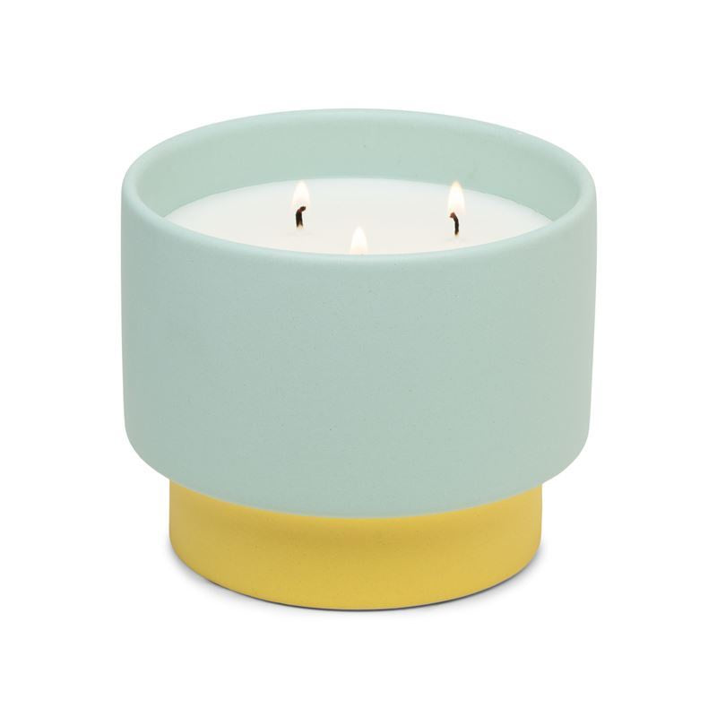 Colour Block Candle 16oz - Mint/Yellow (Minty Verde)