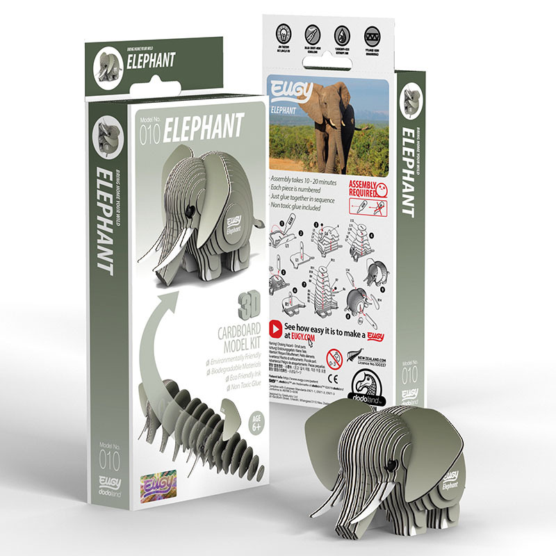 3D Cardboard Model Kit - Elephant