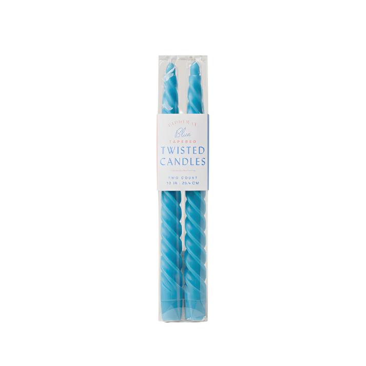 Twisted Taper Candles - Blue