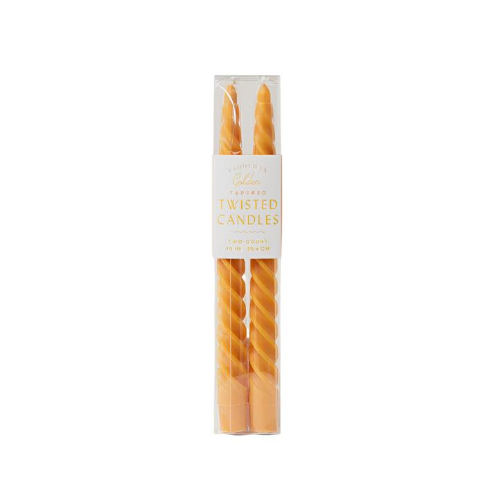 Twisted Taper Candles - Golden