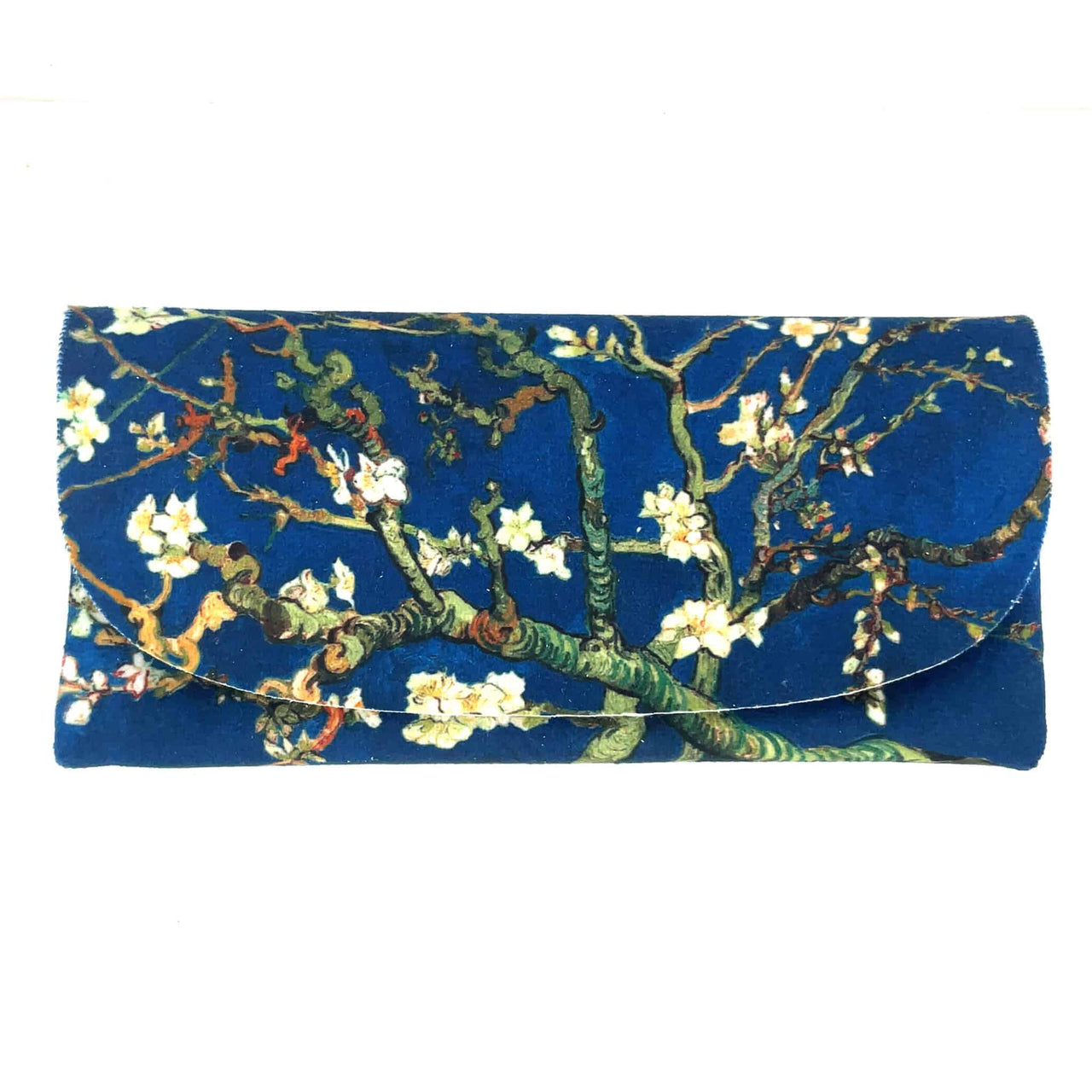 Velour Glasses Case - Amandiers (Dark Blue)