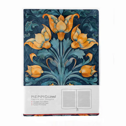 Luxe A5 Lined Notebook - Flora