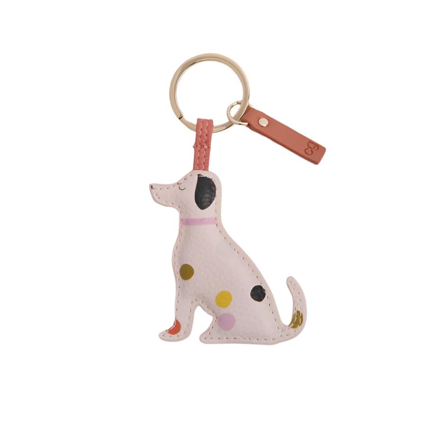 CG Vegan Leather Novelty Keyring - Pale Pink Spotty Labrador