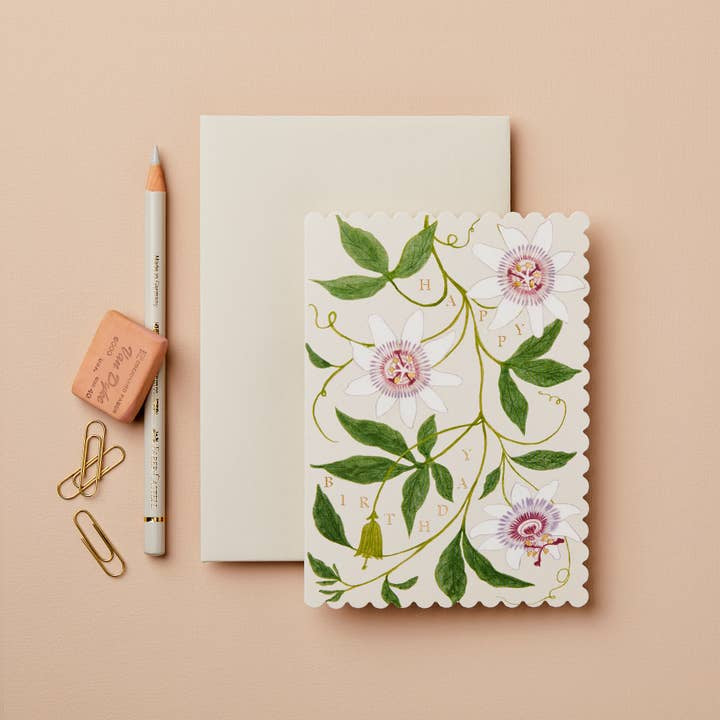 Passionflower Happy Birthday Card