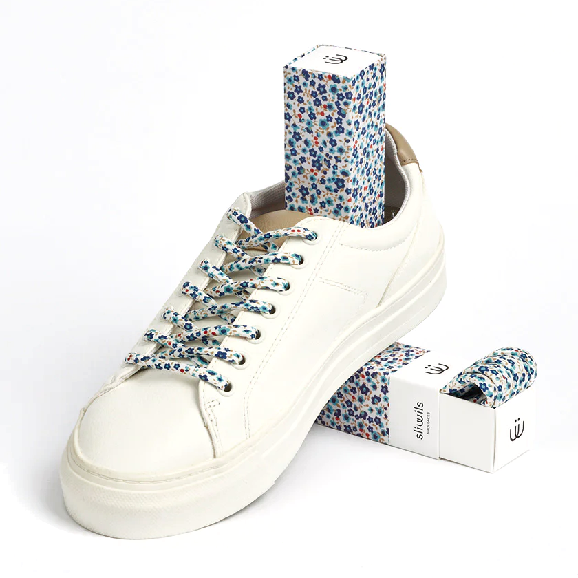 Sliwils Shoelaces - Blue Flower