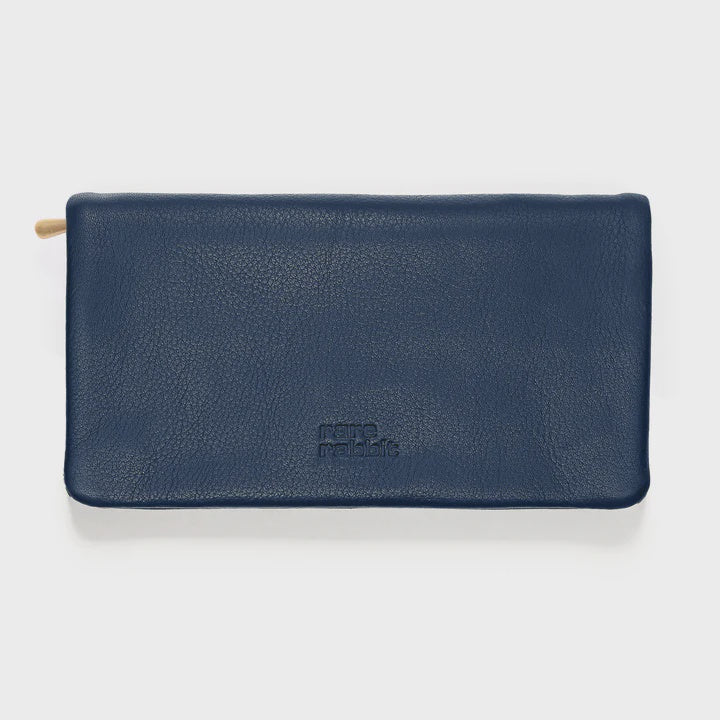 Voyager II Large Leather Wallet - Navy