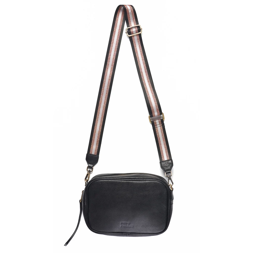 Rosie Cross Body Bag with Oxford Strap - Black