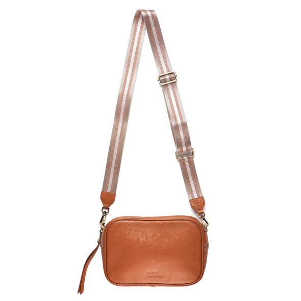 Rosie Cross Body Bag with Oxford Strap - Tan Brown