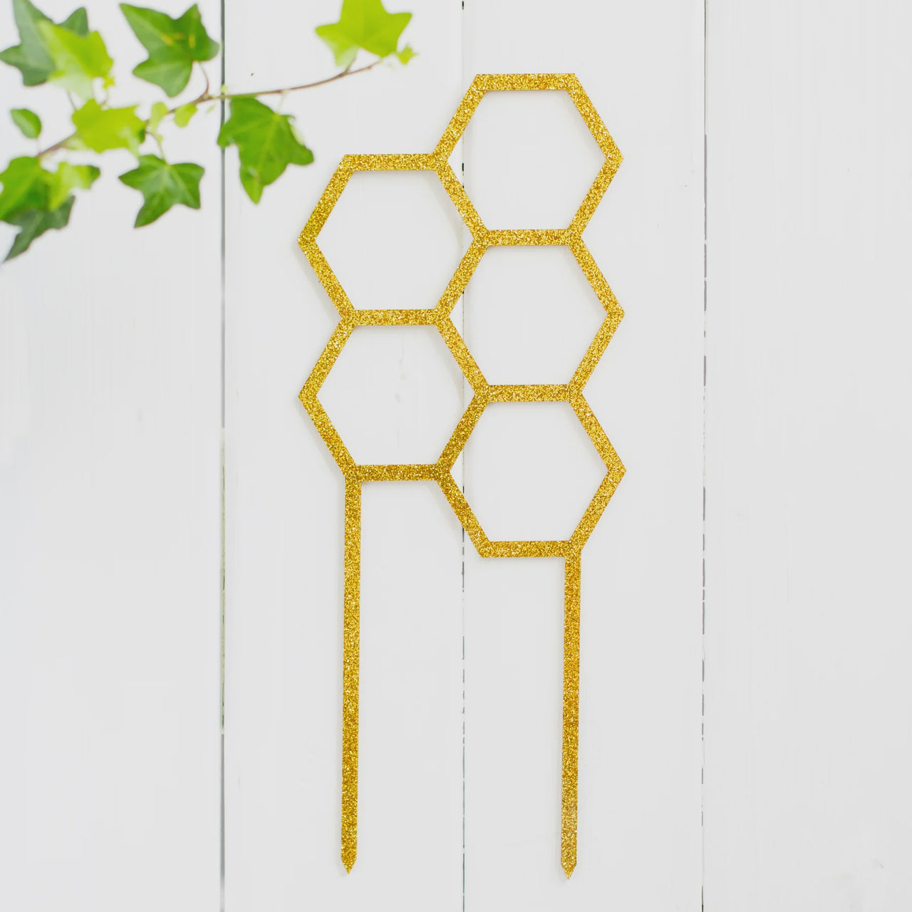 Hex Plant Climber - Gold Glitter