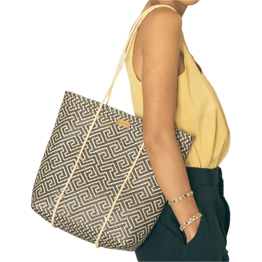 Handwoven Rattan Shoulder Bag - Elle