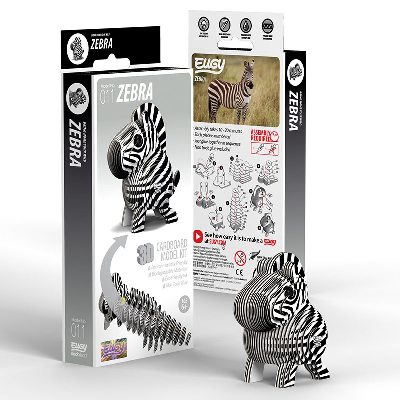 3D Cardboard Model Kit - Zebra