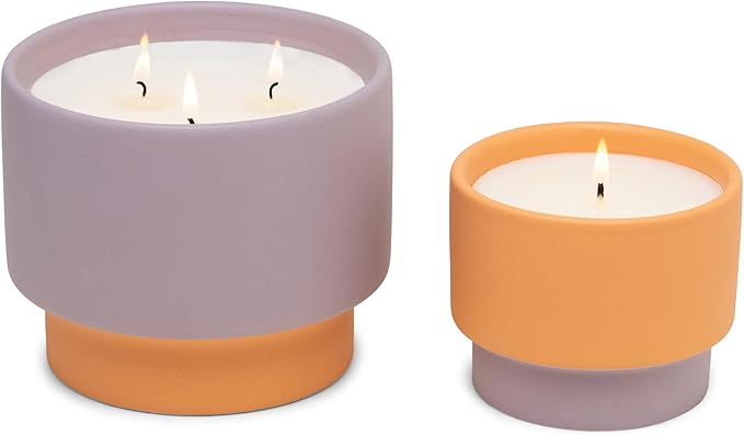 Colour Block Candle 16oz - Orange/Purple (Violet & Vanilla)