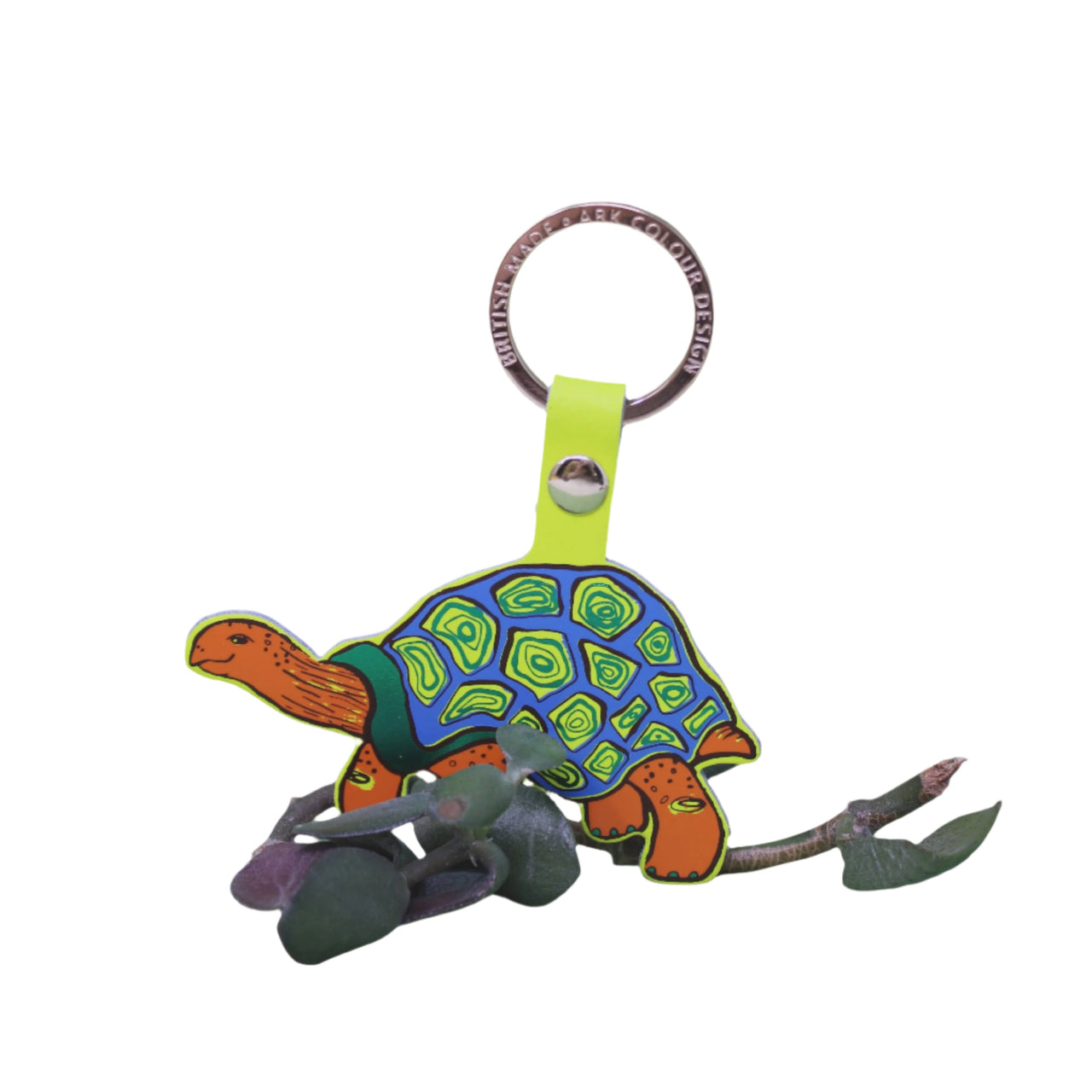 Tortoise Key Fob - Neon Yellow