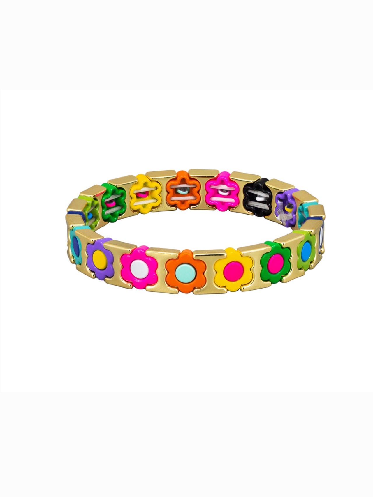 Tile Bracelet - Multi Coloured Daisy