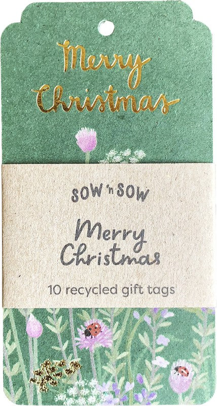 Recycled Gift Tags 10 Pack - Merry Christmas