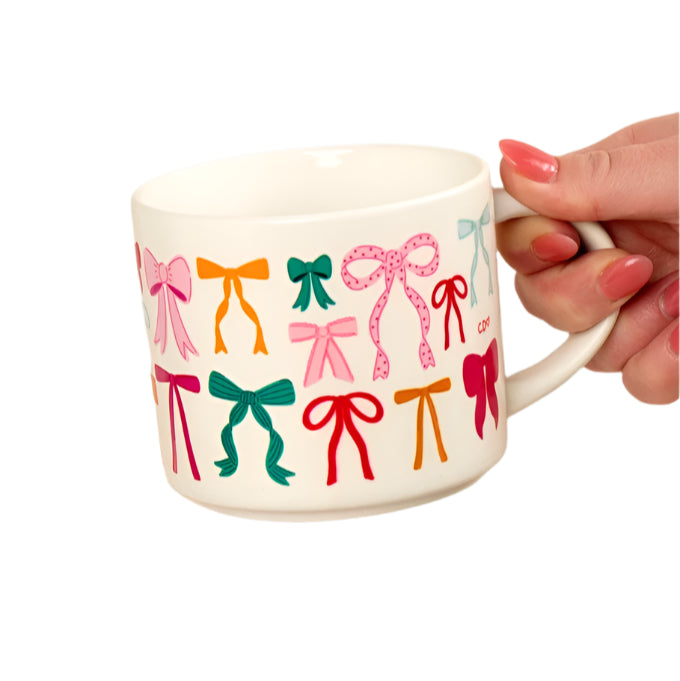 Ribbon Coquette Bows Mug - Cream