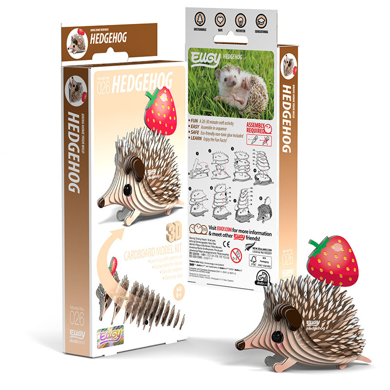 3D Cardboard Model Kit - Hedgehog