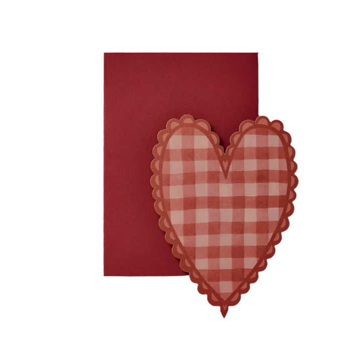 Red Gingham Heart Card