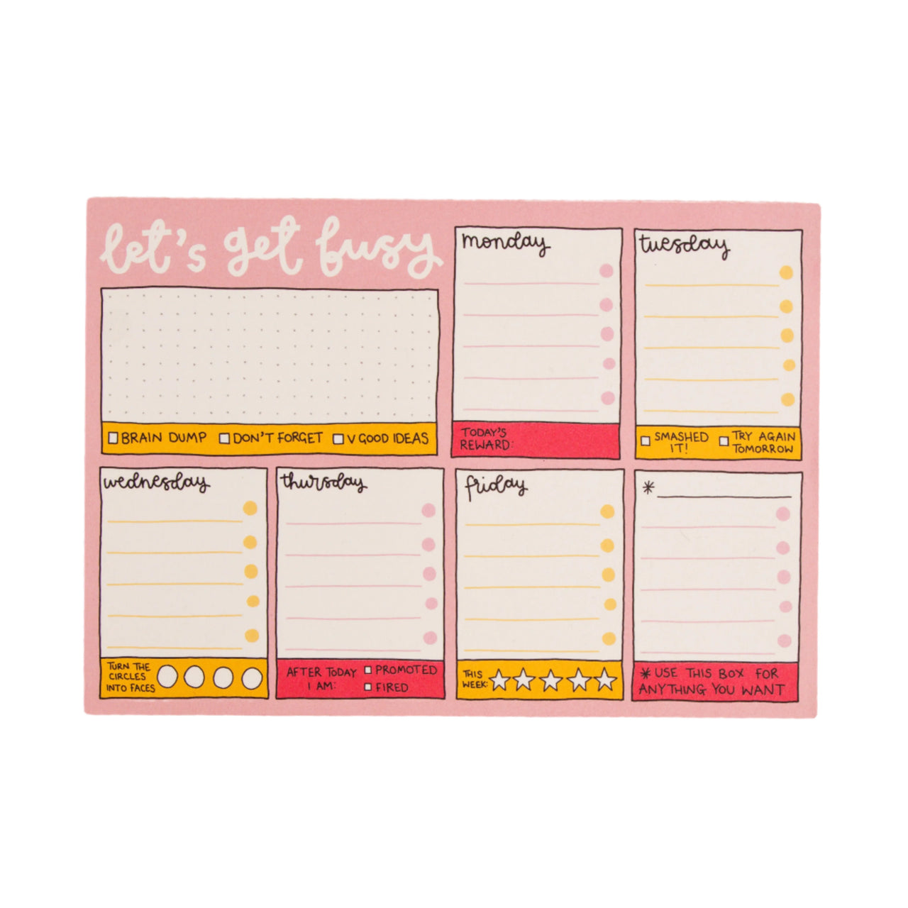 A5 Notepad - Weekly Planner - Lets Get Busy