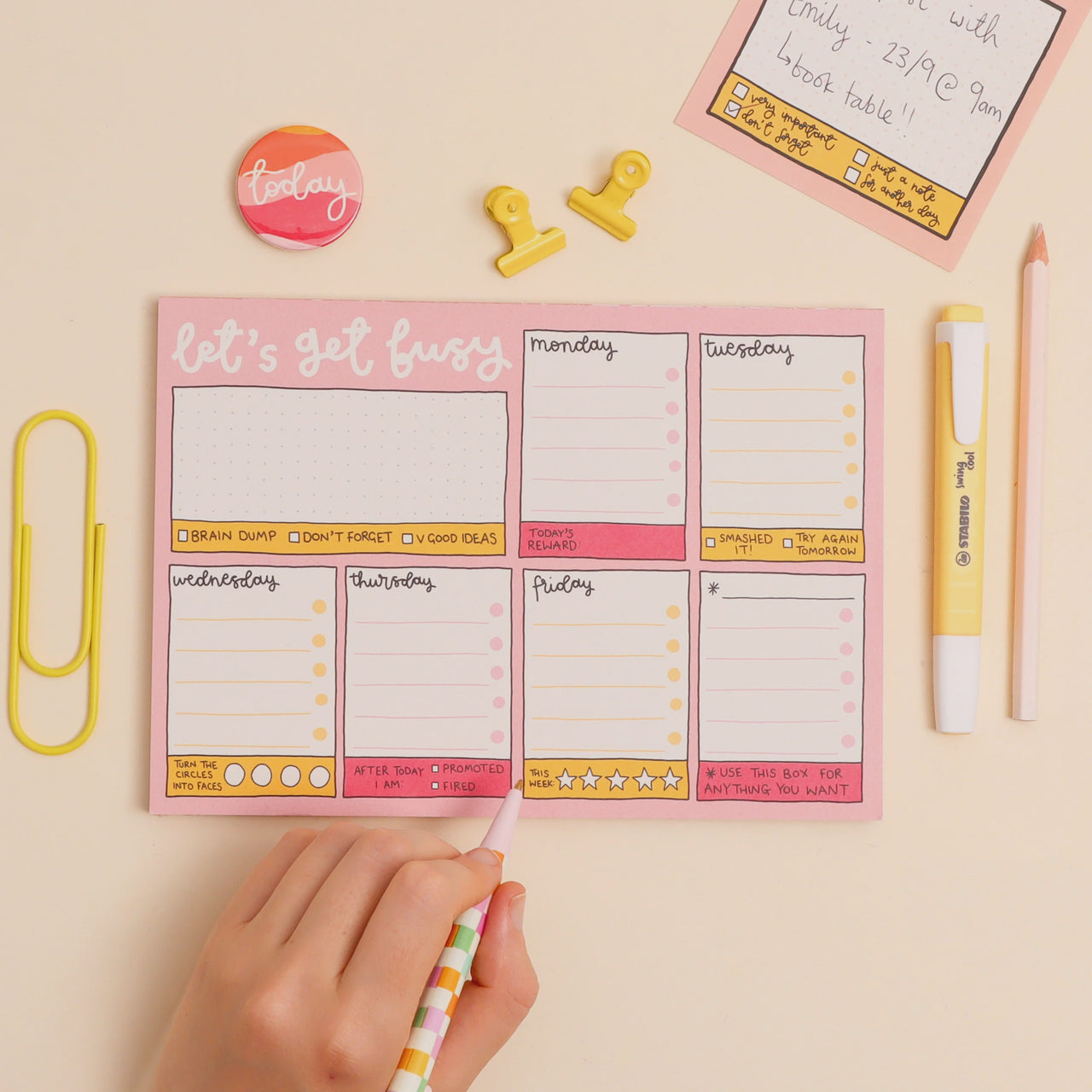 A5 Notepad - Weekly Planner - Lets Get Busy