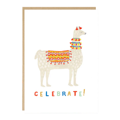 Celebrate Llama Card - Julio