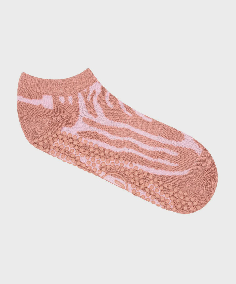 Classic Low Rise Grip Socks - Grapefruit Coral