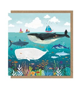 Whales Ocean Scene Card