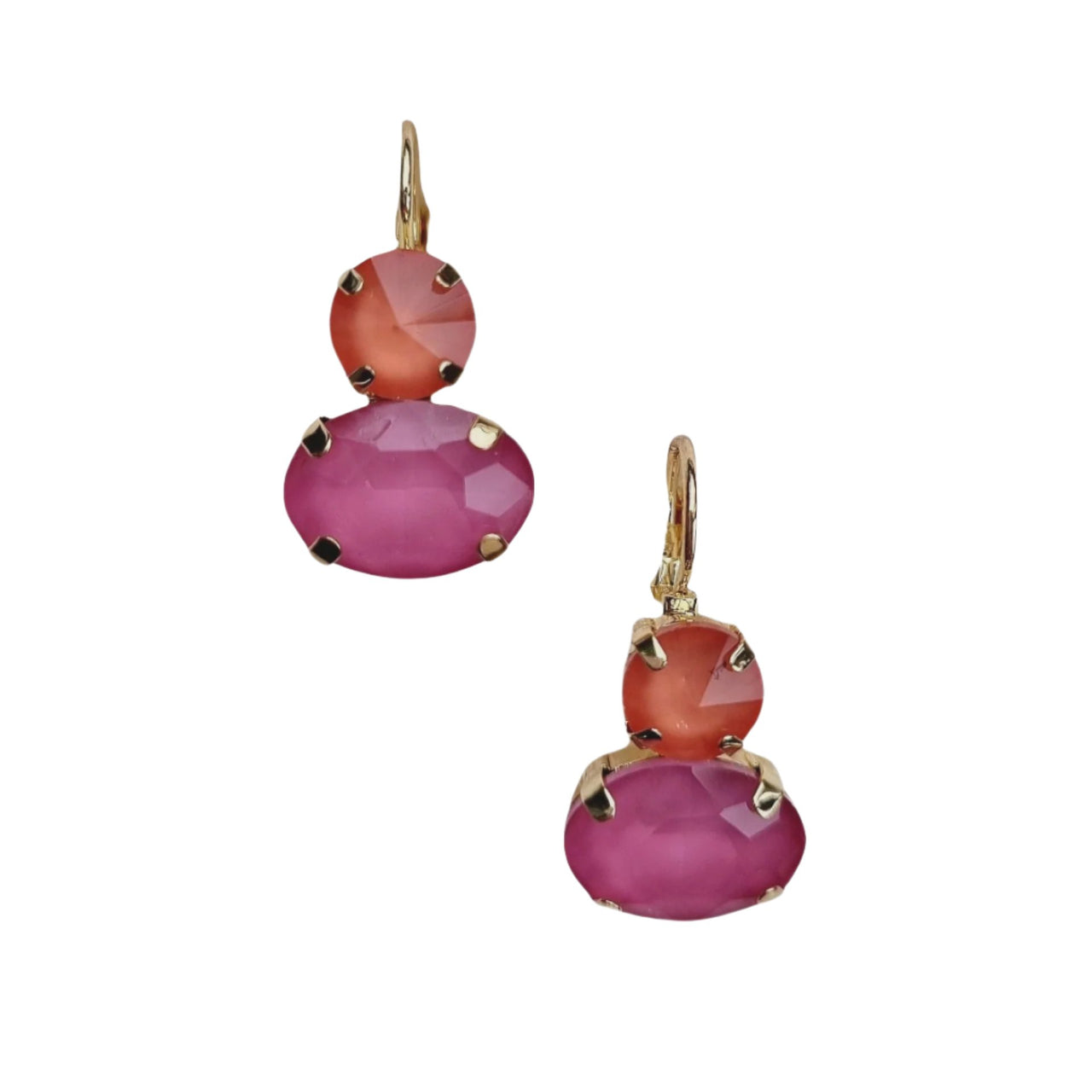 Angelique Gem Earring - Orange Pink