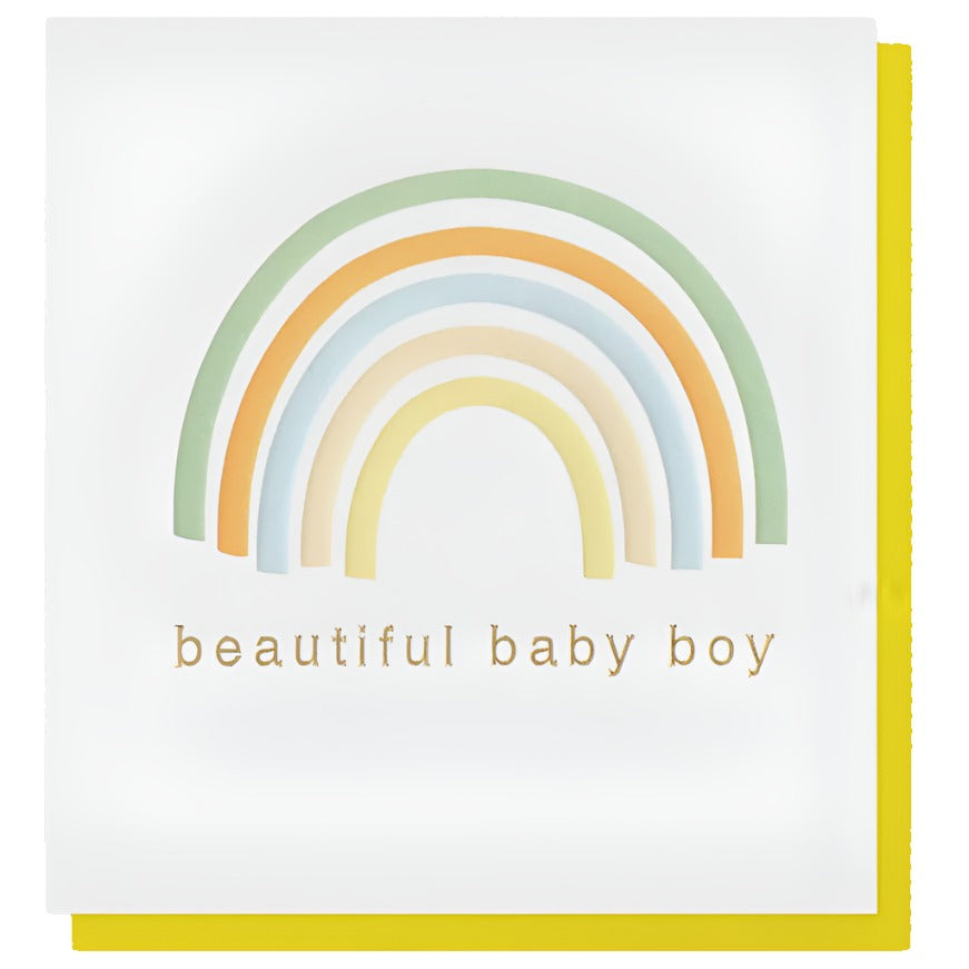 Rainbow Beautiful Baby Boy Card