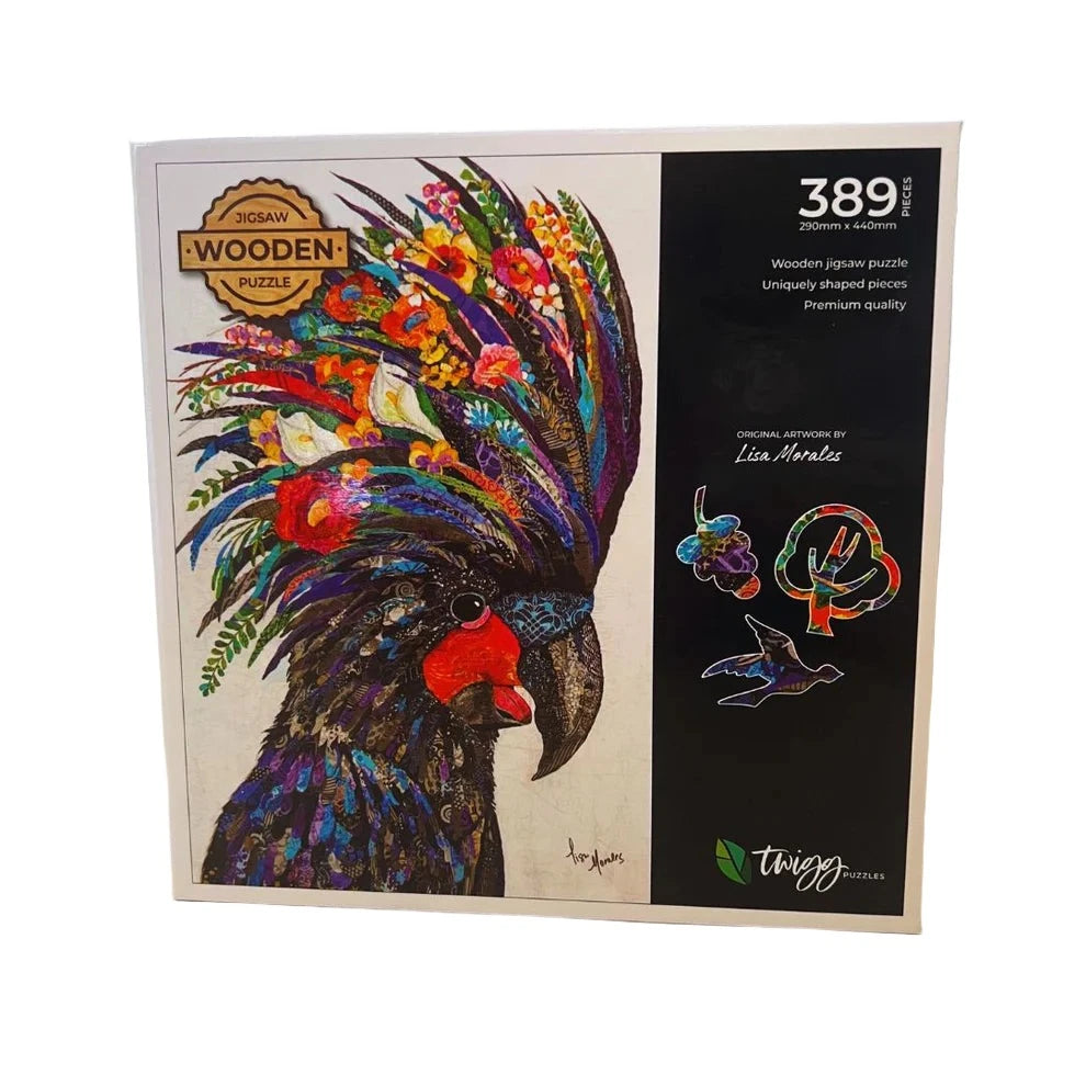 389pc Wooden Puzzle - Black Cockatoo