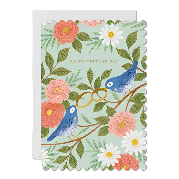 Happy Wedding Day Birds | Wedding Greeting Card