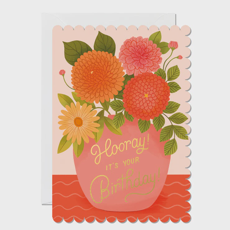 Hooray Birthday Vase | Greeting Card