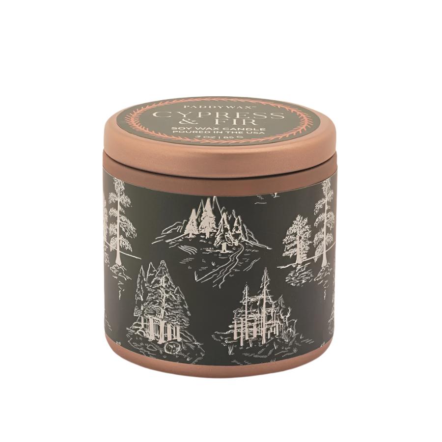 Cypress & Fir Copper Tin Candle - Green