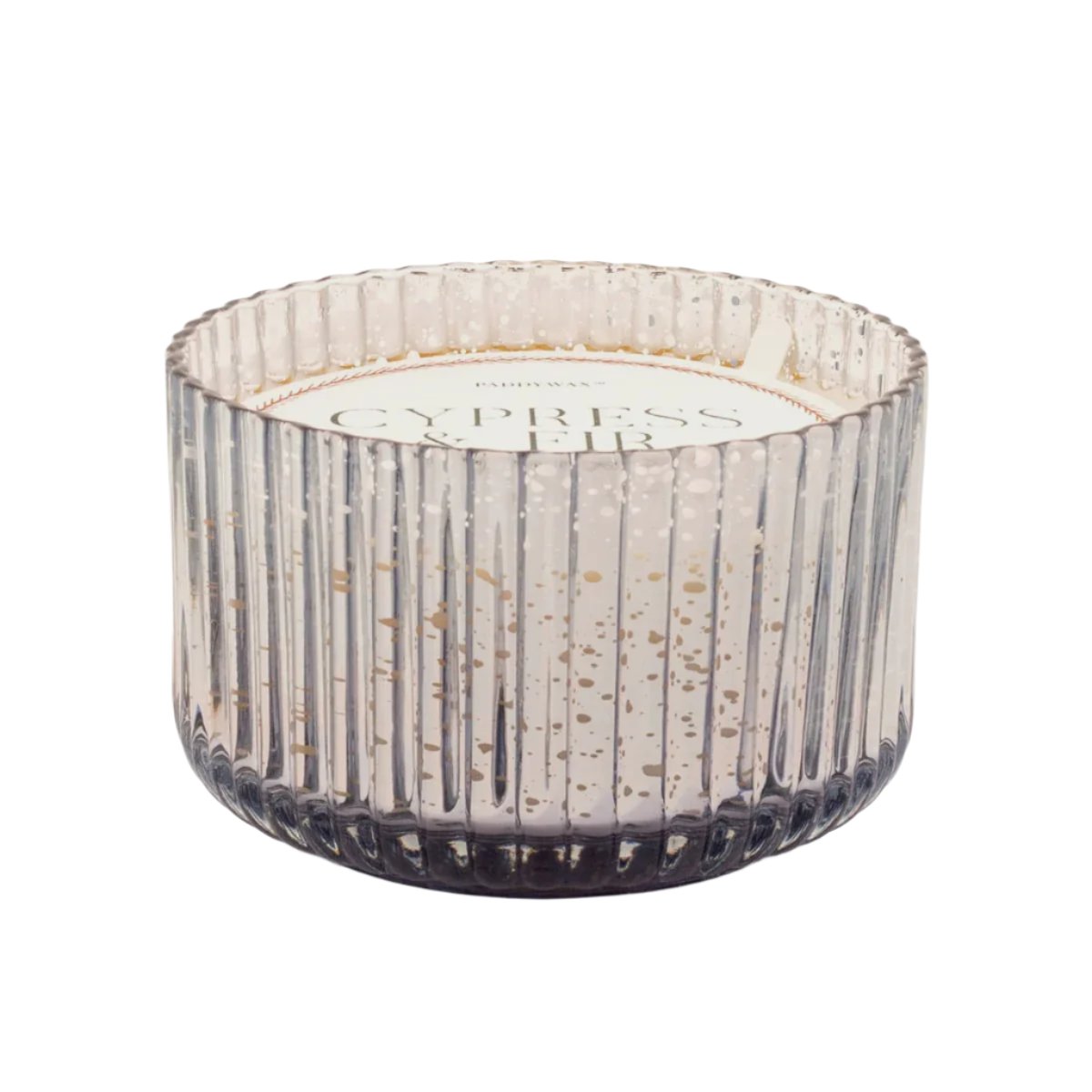 Cypress & Fir Holiday Ribbed Candle - Silver