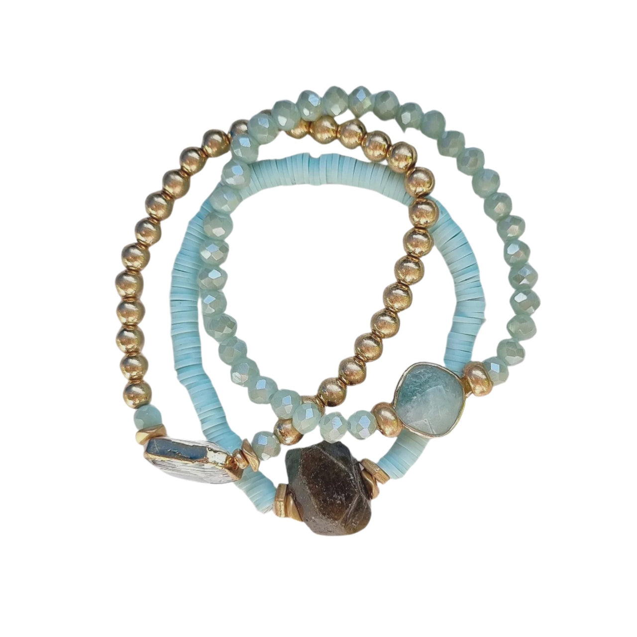 Beaded Bracelet Set - Mint