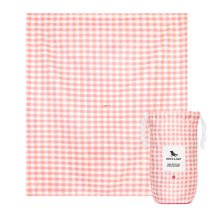 Dock & Bay Picnic Blanket XL - Strawberry & Cream