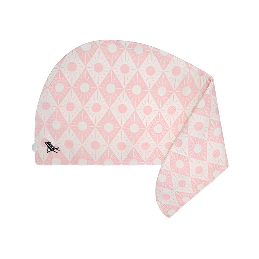 Quick Dry Waffle Hair Wrap - Diamond Pink