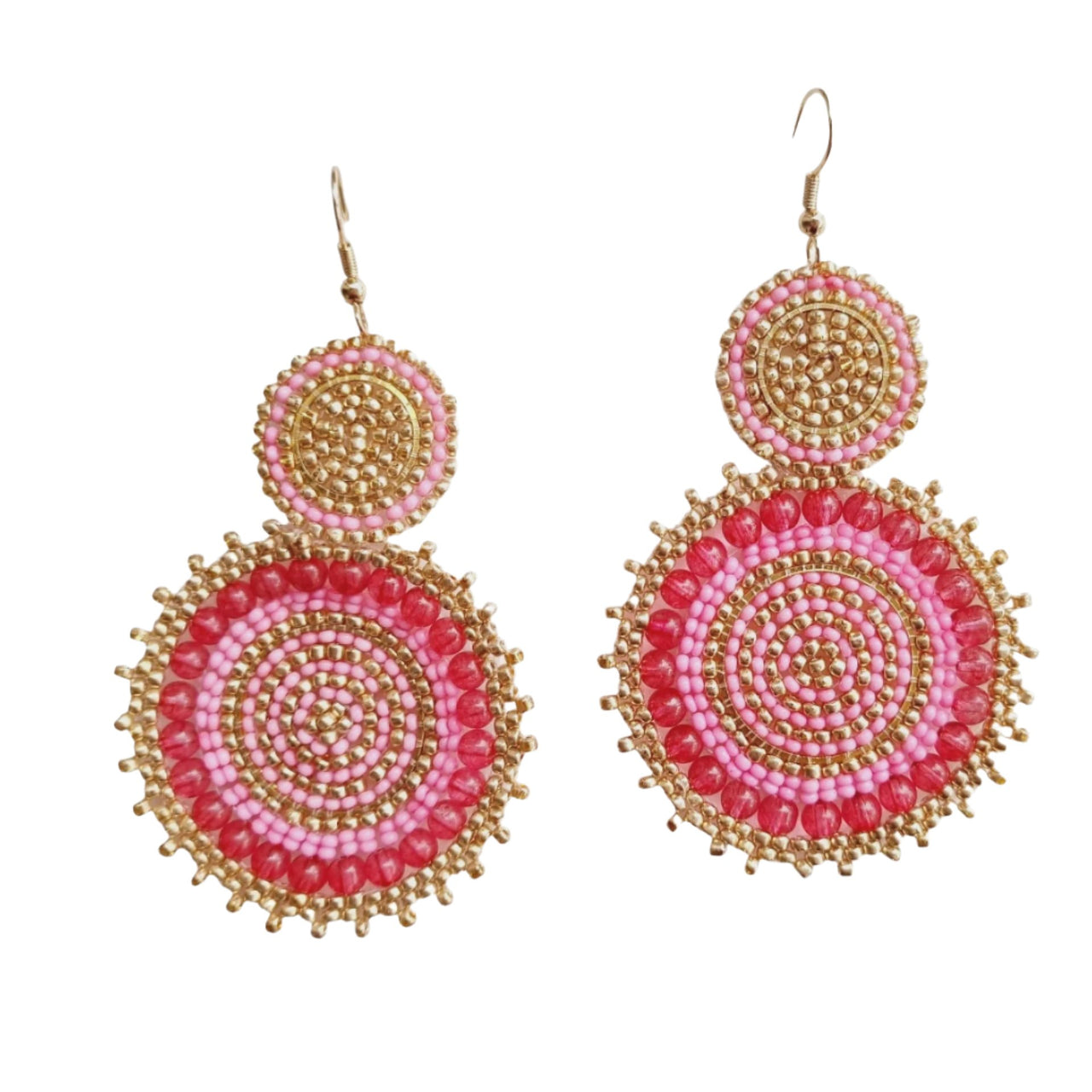 Leanda Beaded Earring - Pink