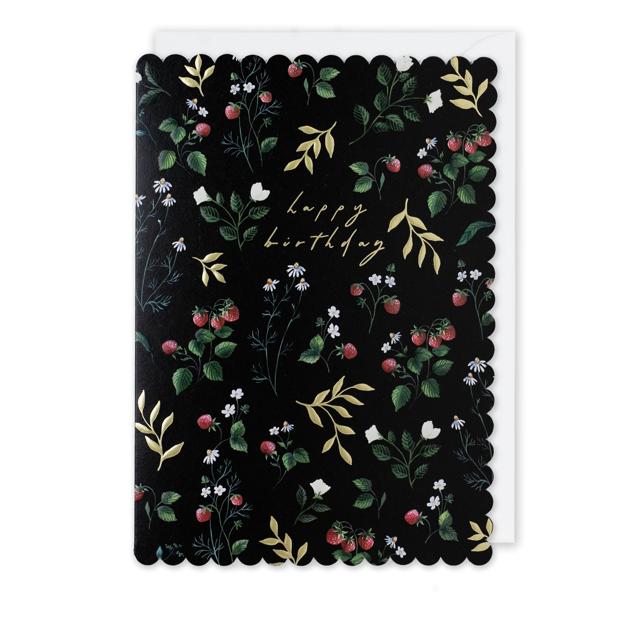 Happy Birthday Strawberries Midnight Garden Card