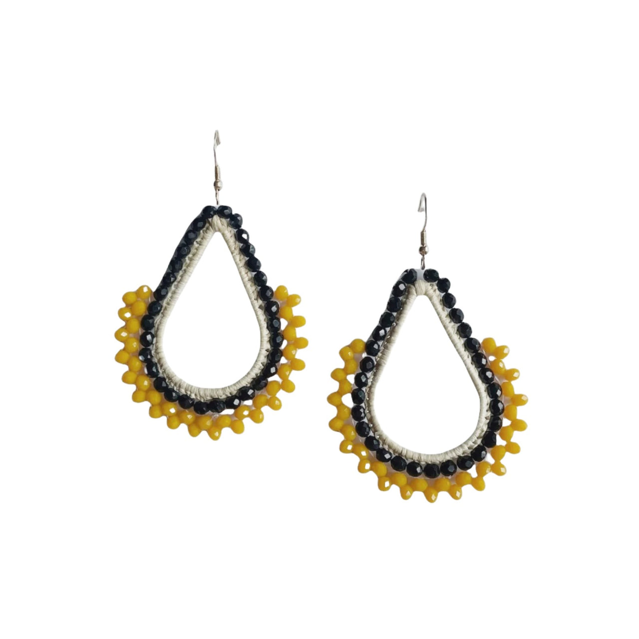 Piper Beaded Earrings - Black Mustard