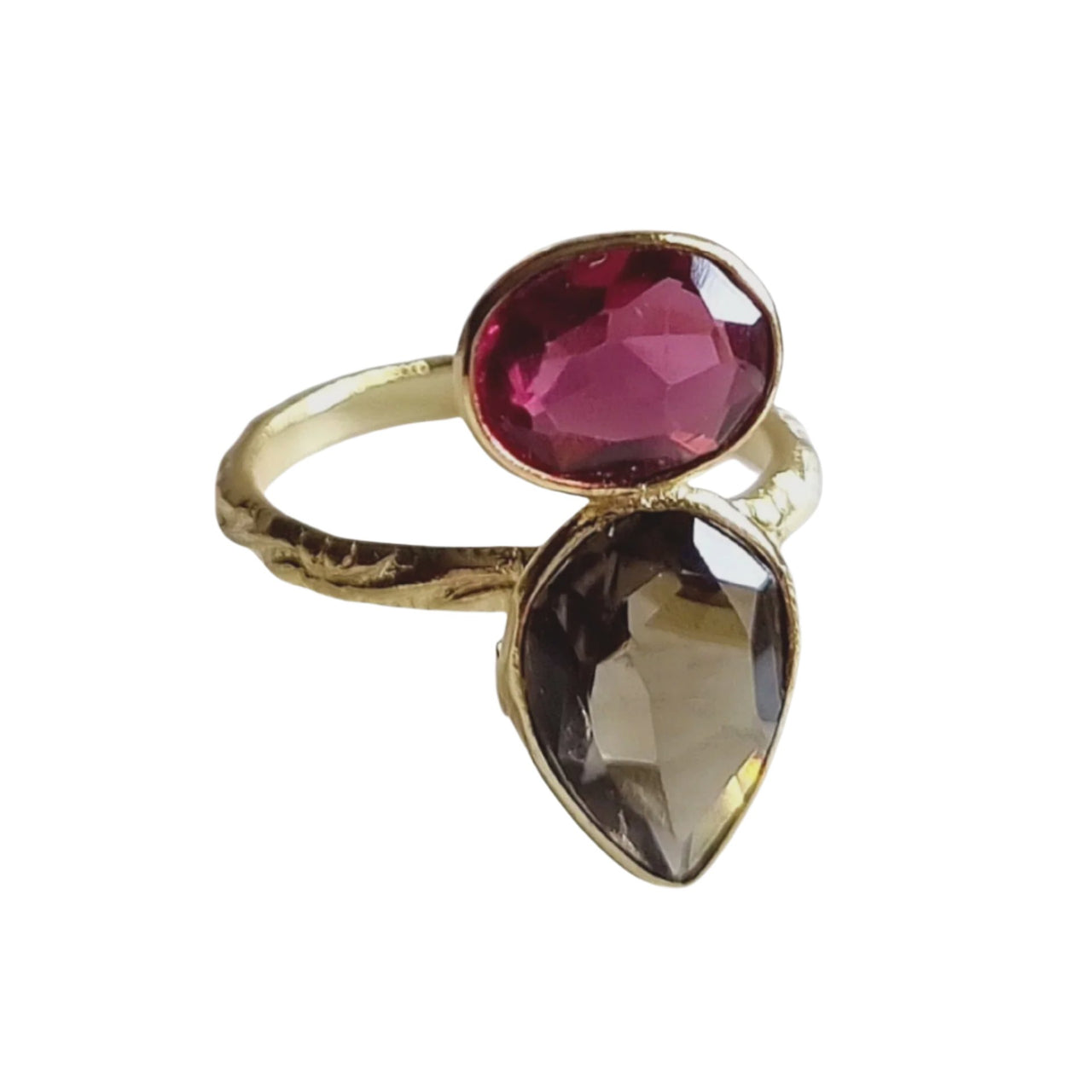 Aurora Gem Ring - Burgundy Brown